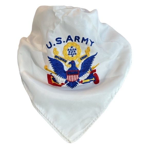 Lot of 2 Vintage Americana Patriotic USA Army Scarves - Picture 2 of 11